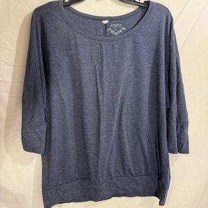 Sonoma Women's 3/4 Long Sleeve Heather Navy Top Size XL